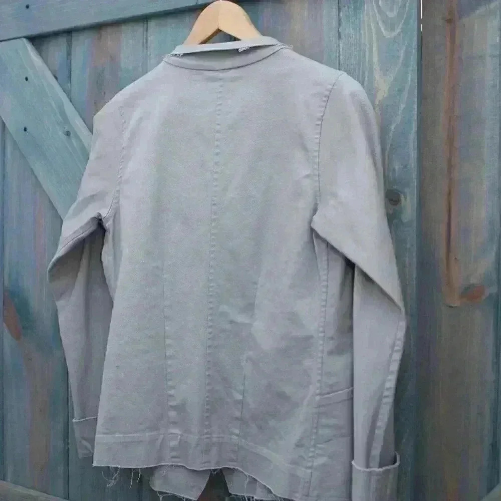 Robin Lane Canvas Friday Grey Jacket Size 1 Small 6 8 - Picture 13 of 13